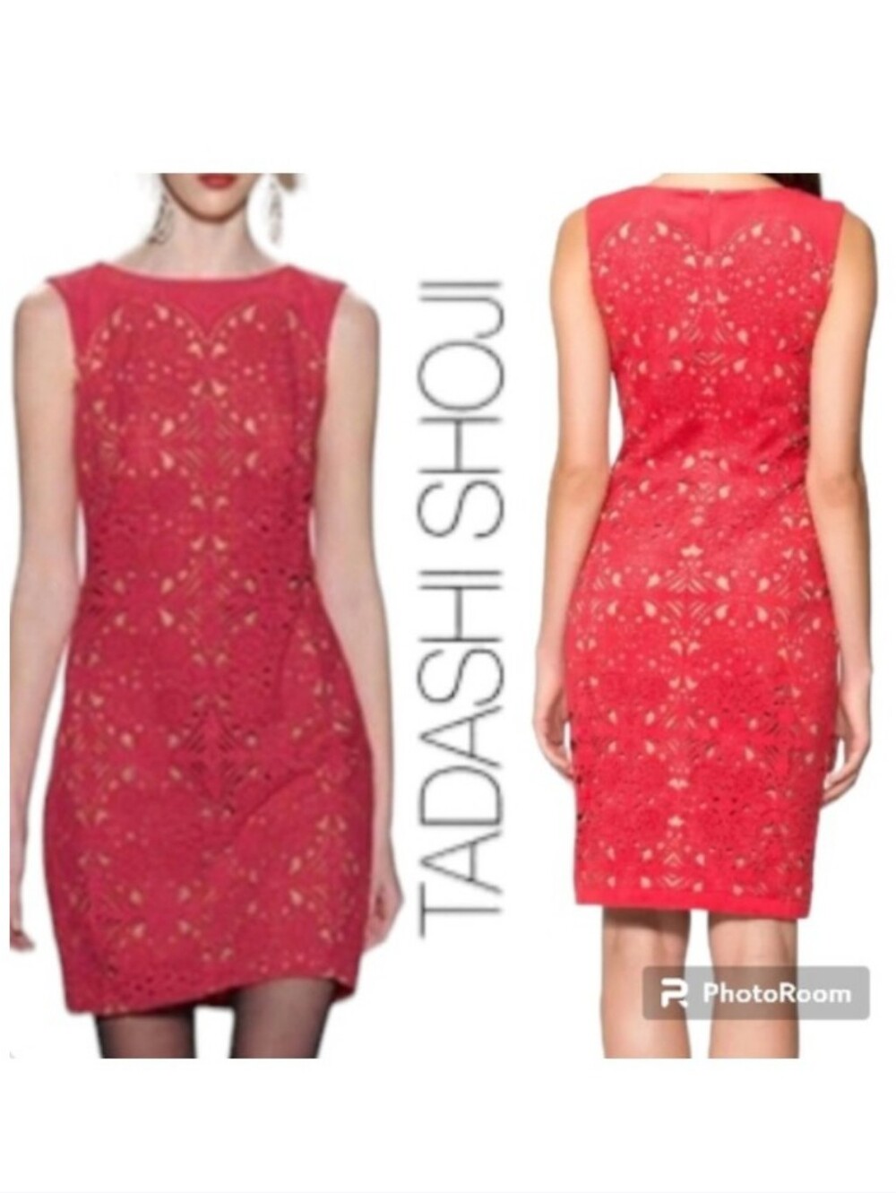 Tadashi Shoji Laser Cut Micro Suede Dress